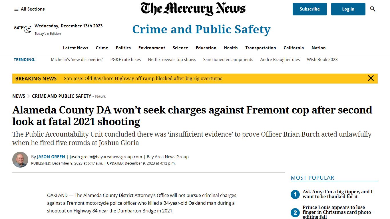 Alameda County DA won’t seek charges against Fremont cop after second ...